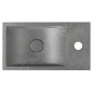 Sapho Small - Lave-mains 400x220 mm, sans trop-plein, un trou de robinetterie à droite, granite noir AR409