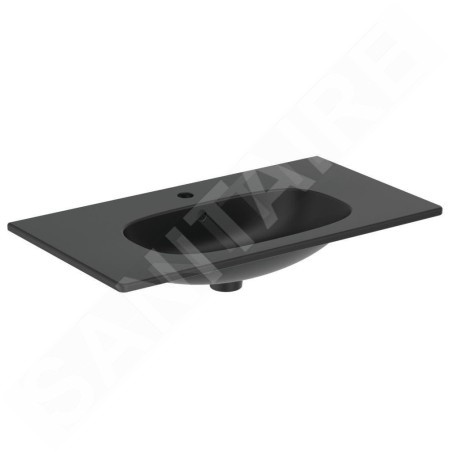 Ideal Standard Tesi - Meuble-lavabo 825x450 mm, avec trop-plein, trou pour robinetterie, noir T3509V3