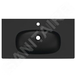 Ideal Standard Tesi - Meuble-lavabo 825x450 mm, avec trop-plein, trou pour robinetterie, noir T3509V3