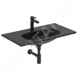 Ideal Standard Tesi - Meuble-lavabo 825x450 mm, avec trop-plein, trou pour robinetterie, noir T3509V3