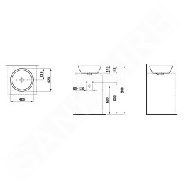 Laufen Pro - Vasque, diamètre 420 mm, sans trop-plein, blanc H8129620001121