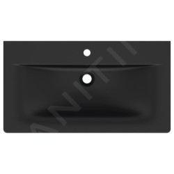 Ideal Standard Connect Air - Meuble-lavabo 840x460x165 mm, avec trop-plein, trou pour la robinetterie, noir E0279V3