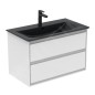 Ideal Standard Connect Air - Meuble-lavabo 840x460x165 mm, avec trop-plein, trou pour la robinetterie, noir E0279V3