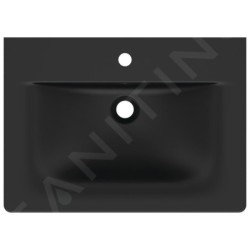 Ideal Standard Connect Air - Meuble-lavabo 640x460x165 mm, avec trop-plein, trou pour la robinetterie, noir E0289V3