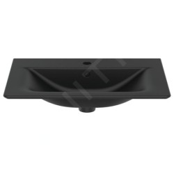 Ideal Standard Connect Air - Meuble-lavabo 640x460x165 mm, avec trop-plein, trou pour la robinetterie, noir E0289V3