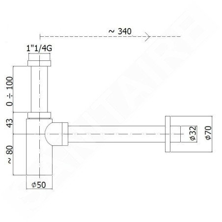 Paffoni Accessoires - Siphon de lavabo, doré ZACC240HG