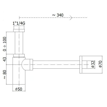 Paffoni Accessoires - Siphon de lavabo, doré brossé ZACC240HGSP
