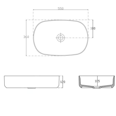 Sapho Infinity - Vasque à poser, 550x360 mm, sans trop-plein, rose saumon 10NF65055-2S