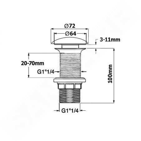 Sapho Infinity - Bonde de lavabo, ClickClack, chrome 38TP0181I