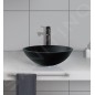 Sapho Beauty - Vasque à poser, diamètre 420 mm, sans trop-plein, verre/noir mat TY181B Sapho Beauty - Vasque à poser, diamètre 420 mm, sans trop-plein, verre/noir mat TY181B