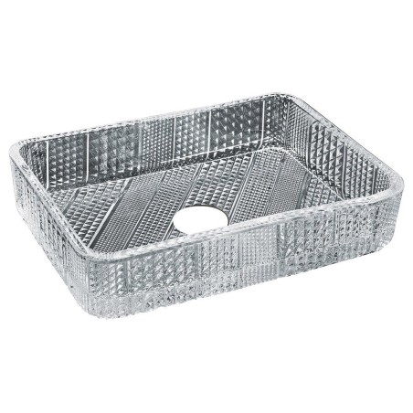 Sapho Beauty - Lavabo pour plan de travail, 445x330 mm, sans trop-plein, verre clair TY227