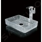 Sapho Beauty - Lavabo pour plan de travail, 445x330 mm, sans trop-plein, verre clair TY227 Sapho Beauty - Lavabo pour plan de travail, 445x330 mm, sans trop-plein, verre clair TY227