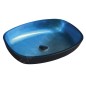 Sapho Beauty - Lavabo à poser, 540x395 mm, sans trop-plein, verre bleu TY224 Sapho Beauty - Lavabo à poser, 540x395 mm, sans trop-plein, verre bleu TY224