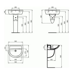 Ideal Standard Eurovit - Cache-siphon pour l'évier, blanc W333001