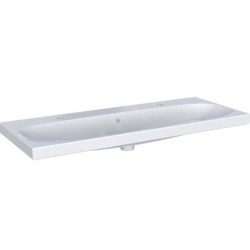 Geberit Acanto - Double lavabo 1200x482 mm, avec trop-plein, 2 trous pour robinetterie, blanc 501.880.00.1
