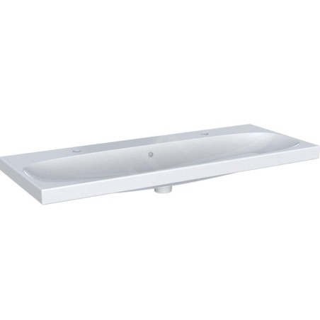 Geberit Acanto - Double lavabo 1200x482 mm, avec trop-plein, 2 trous pour robinetterie, blanc 501.880.00.1