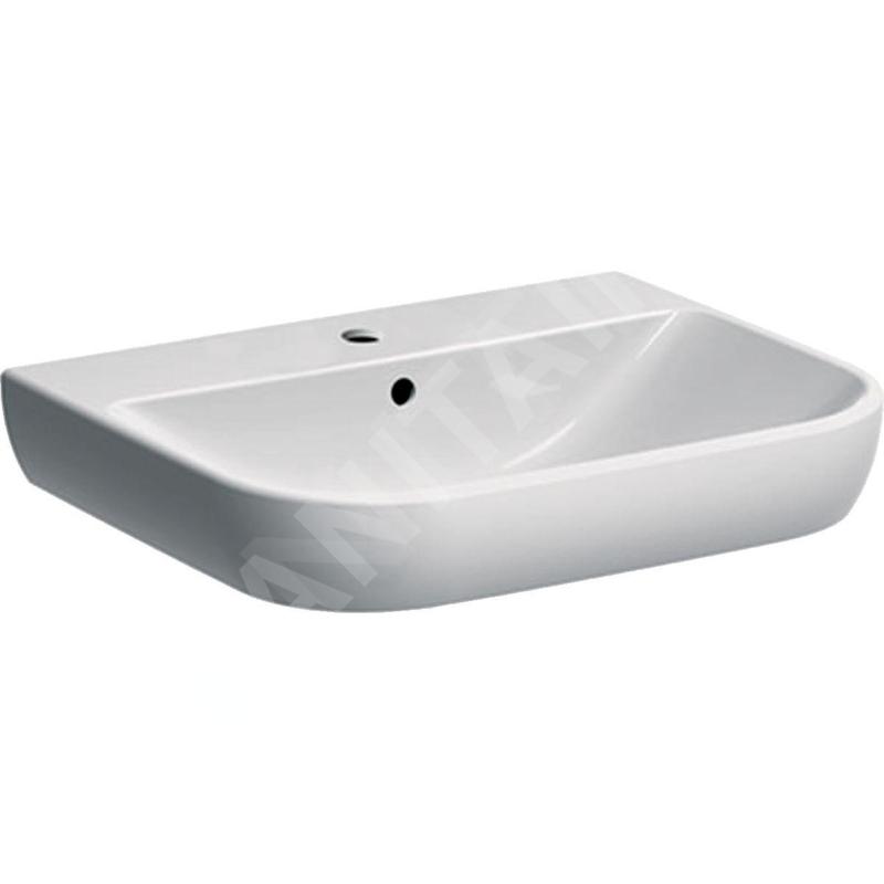 Geberit Smyle - Lavabo 600x480 mm, avec trop-plein, trou pour robinetterie, blanc 500.228.01.1 Geberit Smyle - Lavabo 600x480 mm, avec trop-plein, trou pour robinetterie, blanc 500.228.01.1