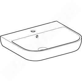 Geberit Smyle - Lavabo 600x480 mm, avec trop-plein, trou pour robinetterie, blanc 500.228.01.1