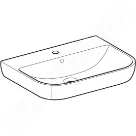 Geberit Smyle - lavebo 650x480 mm, avec trop-plein, trou pour robinetterie, blanc 500.230.01.1