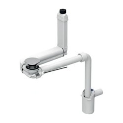 Geberit Accessoires - Siphon de lavabo gain de place Clou, pour commande par tirette, chrome 152.059.21.1