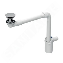 Geberit Accessoires - Siphon de lavabo gain de place, avec vidage pour les lavabos sans trop-plein, chrome 152.092.21.1