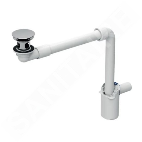 Geberit Accessoires - Siphon de lavabo gain de place, avec vidage pour les lavabos sans trop-plein, chrome 152.092.21.1