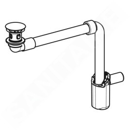 Geberit Accessoires - Siphon de lavabo gain de place, avec vidage pour les lavabos sans trop-plein, chrome 152.092.21.1