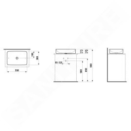 Laufen Pro - Lavabo à poser, 550x380x115 mm, LCC, blanc H8129654001121