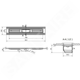 I-Drain Liquid 68 - Caniveau de douche en inox avec grille, longueur 700 mm, blanc EP.SS.0700.W