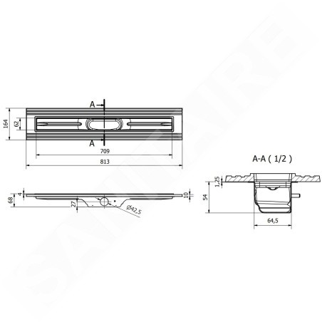 I-Drain Liquid 68 - Caniveau de douche en inox avec grille, longueur 700 mm, blanc EP.SS.0700.W