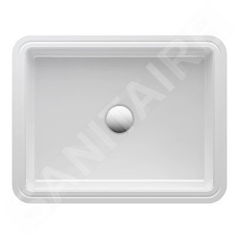 Laufen Savoy - Lavabo encastré 440x330 mm, avec trop-plein, sans trou pour robinetterie, blanc H8189480001091