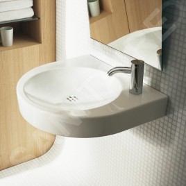 Duravit Architec - Lavabo PMR, 575x520 mm, sans trop-plein, trou pour robinetterie à droite, WonderGliss, blanc 04435800081