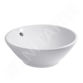 Duravit Bacino - Vasque à poser, diamètre 420 mm, avec trop-plein, WonderGliss, blanc 03254200001