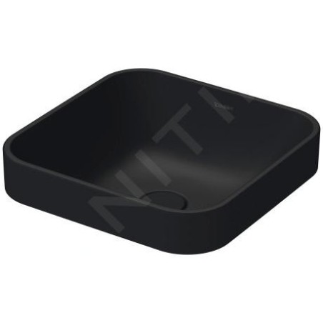 Duravit Happy D.2 Plus - Vasque à poser, 400x400 mm, sans trop-plein, WonderGliss, anthracite mat 23594013001