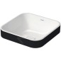 Duravit Happy D.2 Plus - Vasque à poser, 400x400 mm, sans trop-plein, WonderGliss, blanc / anthracite mat 23594061001 Duravit Happy D.2 Plus - Vasque à poser, 400x400 mm, sans trop-plein, WonderGliss, blanc / anthracite mat 23594061001
