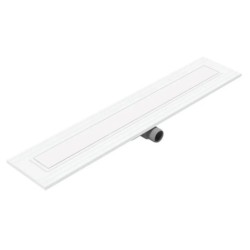 I-Drain Liquid 68 - Caniveau de douche en inox avec grille, longueur 800 mm, blanc EP.SS.0800.W