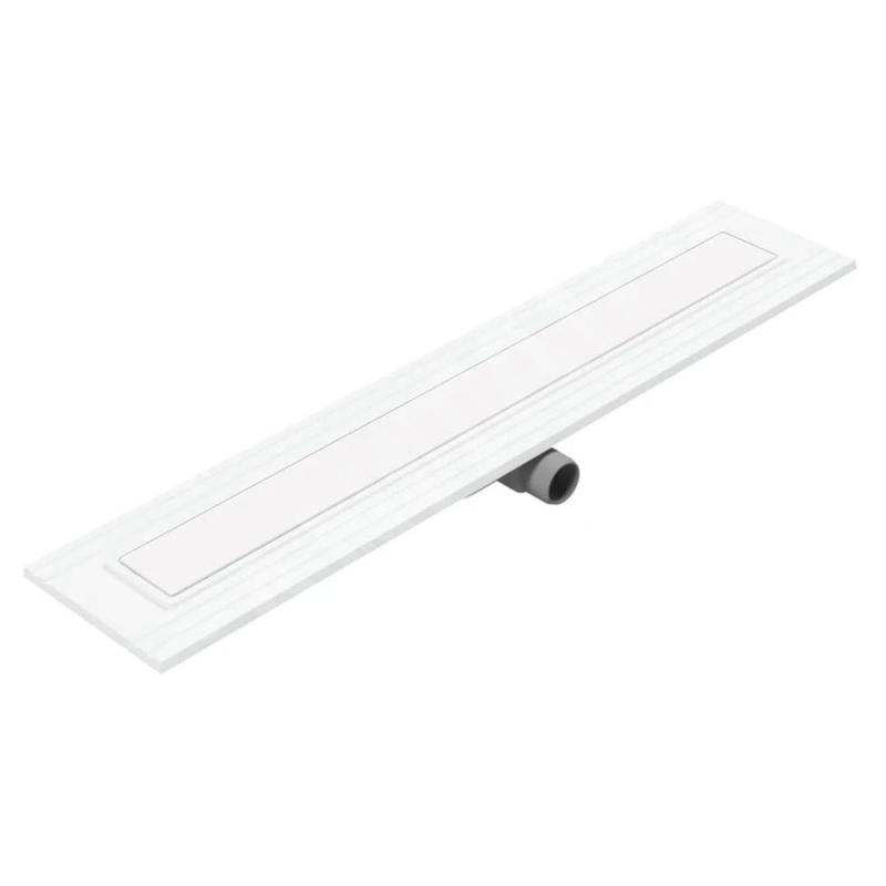 I-Drain Liquid 68 - Caniveau de douche en inox avec grille, longueur 800 mm, blanc EP.SS.0800.W