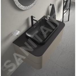 Duravit Happy D.2 Plus - Vasque à poser, 600x400 mm, sans trop-plein, WonderGliss, anthracite mat 23596013001
