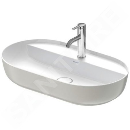 Duravit Luv - Vasque, 700x400 mm, sans trop-plein, avec trou pour robinetterie, WonderGliss, blanc / gris satin mat 03807023001