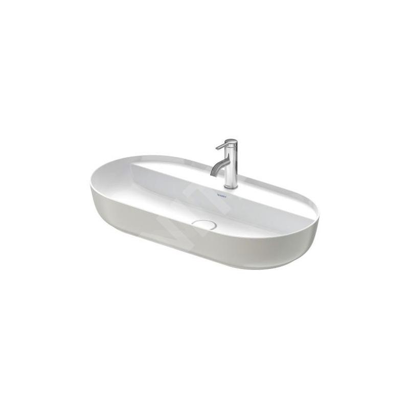 Duravit Luv - Vasque, 800x400 mm, sans trop-plein, avec trou pour robinetterie, WonderGliss, blanc / gris satin mat 03808023001 Duravit Luv - Vasque, 800x400 mm, sans trop-plein, avec trou pour robinetterie, WonderGliss, blanc / gris satin mat 03808023001