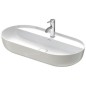 Duravit Luv - Vasque, 800x400 mm, sans trop-plein, avec trou pour robinetterie, WonderGliss, blanc / gris satin mat 03808023001 Duravit Luv - Vasque, 800x400 mm, sans trop-plein, avec trou pour robinetterie, WonderGliss, blanc / gris satin mat 03808023001