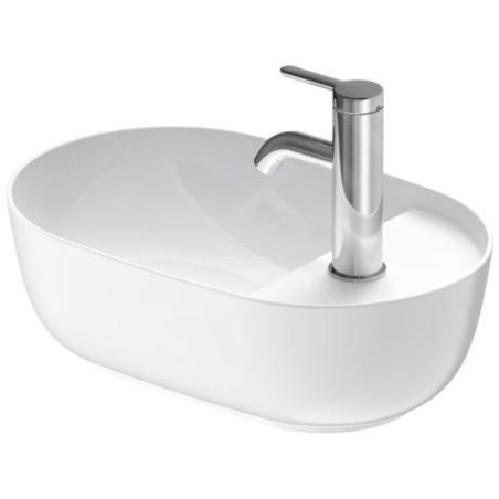 Duravit Luv - Lave-mains à poser, 420x270 mm, sans trop-plein, avec trou pour robinetterie, WonderGliss, blanc / blanc satin