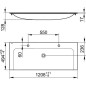 Keuco Plan - Double lavabo 1208x494 mm, sans trop-plein, 2 trous pour robinetterie, CleanPlus, blanc 32980311202 Keuco Plan - Double lavabo 1208x494 mm, sans trop-plein, 2 trous pour robinetterie, CleanPlus, blanc 32980311202