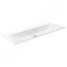 Keuco Plan - Lavabo 1208x494 mm, trop-plein caché, trou pour robinetterie, CleanPlus, blanc 32980311201