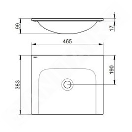 Keuco Plan - Lavabo 465x383 mm, sans trop-plein, sans trou pour robinetterie, CleanPlus, blanc 32930314600