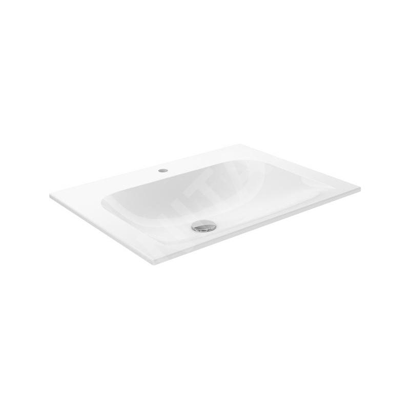 Keuco Plan - Lavabo 655x494 mm, trop-plein caché, trou pour robinetterie, CleanPlus, blanc 32950316501