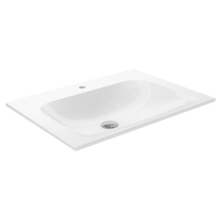 Keuco Plan - Lavabo 655x494 mm, trop-plein caché, trou pour robinetterie, CleanPlus, blanc 32950316501