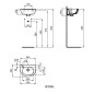 Ideal Standard Eurovit - Lave-mains 350x260 mm, avec trop-plein, trou pour robinetterie à gauche, blanc W330001
