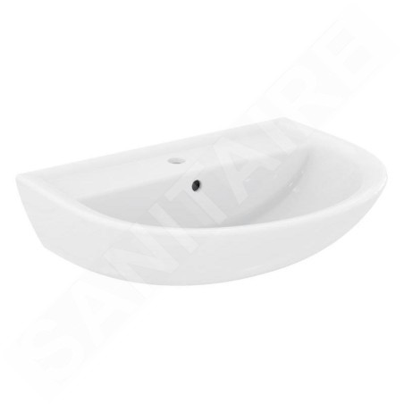 Ideal Standard Eurovit - Lavabo 650x495 mm, avec trop-plein, trou pour robinetterie, blanc W332201