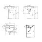 Ideal Standard Eurovit - Lavabo 650x495 mm, avec trop-plein, trou pour robinetterie, blanc W332201 Ideal Standard Eurovit - Lavabo 650x495 mm, avec trop-plein, trou pour robinetterie, blanc W332201